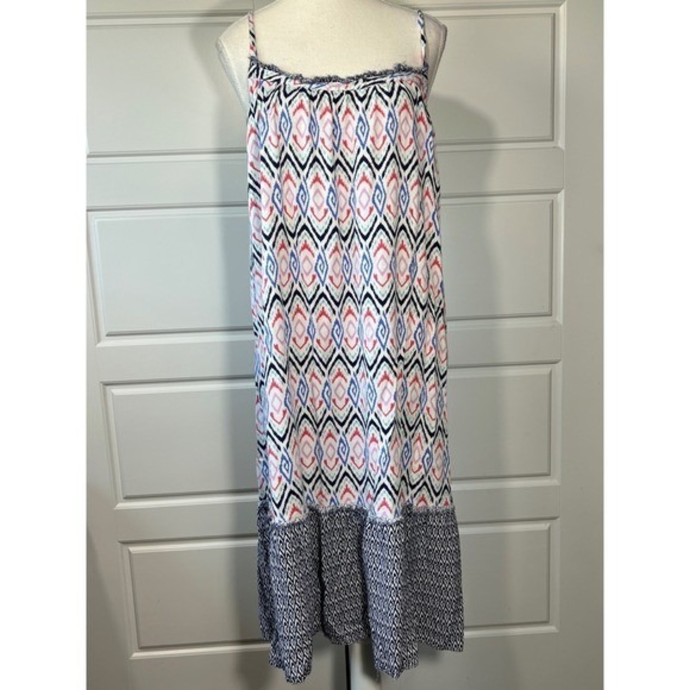 Southern Tide Women's Sleeveless Midi Sun Dress Ikat Print Size S